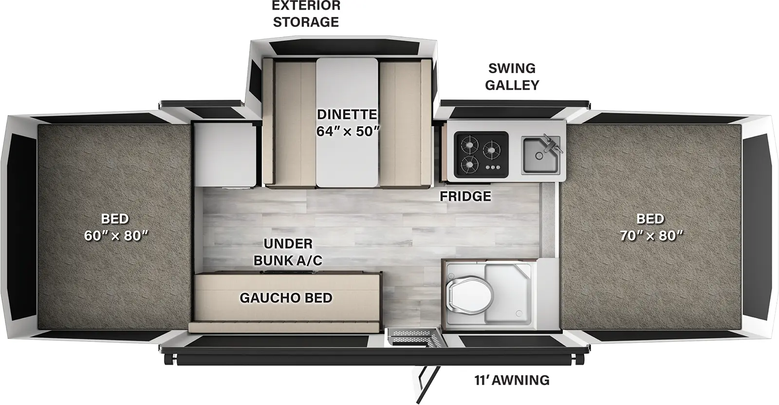 Rockwood Tent 2318FT Floorplan